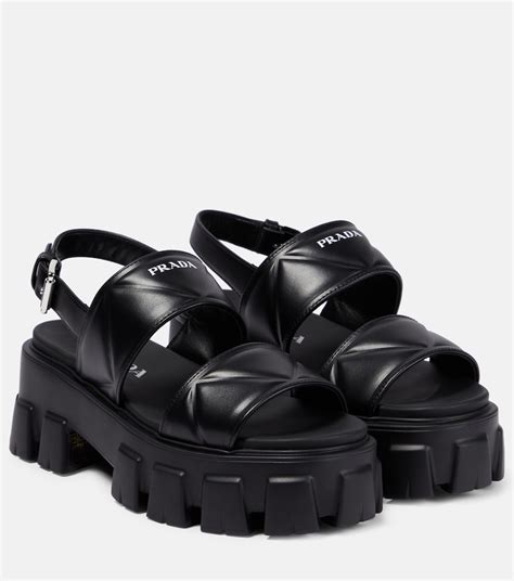 logo clear slide sandal prada|prada platform sandals.